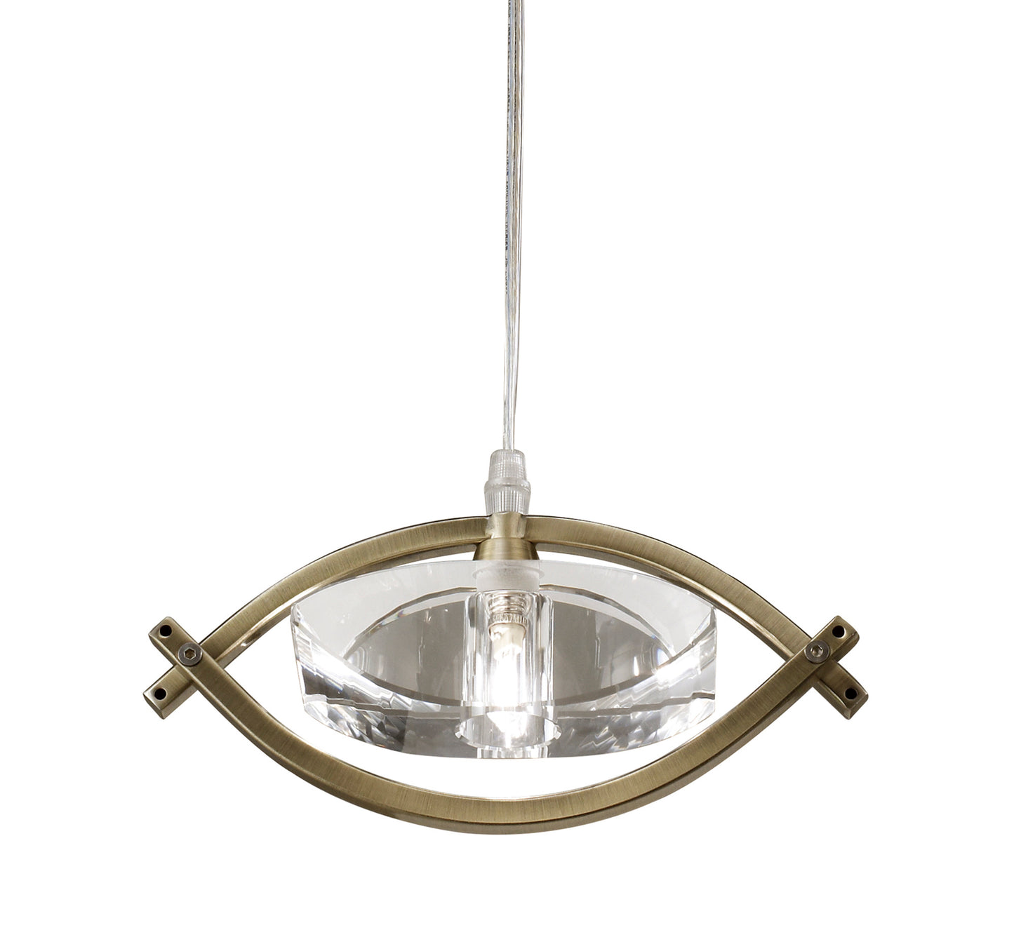 Kromo Pendant 1 Light G9, Antique Brass by Mantra