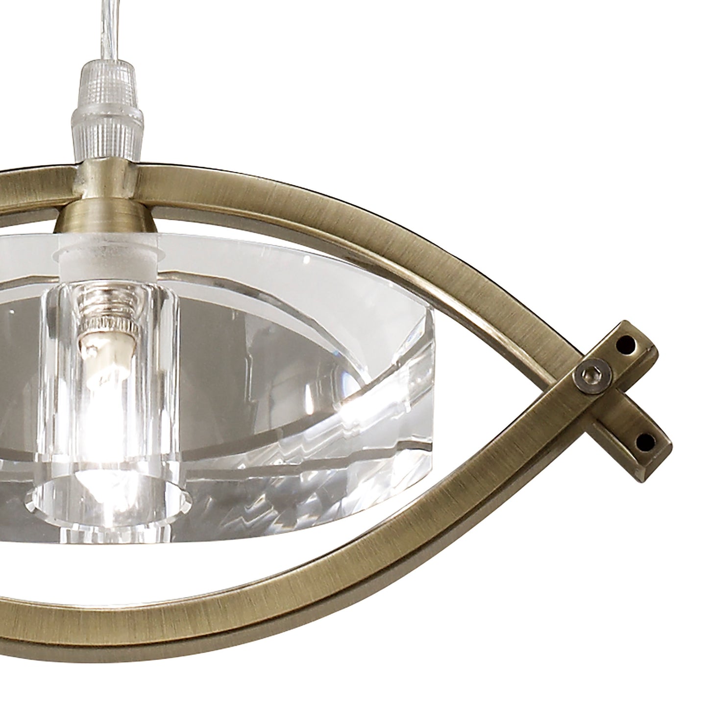 Kromo Pendant 1 Light G9, Antique Brass by Mantra