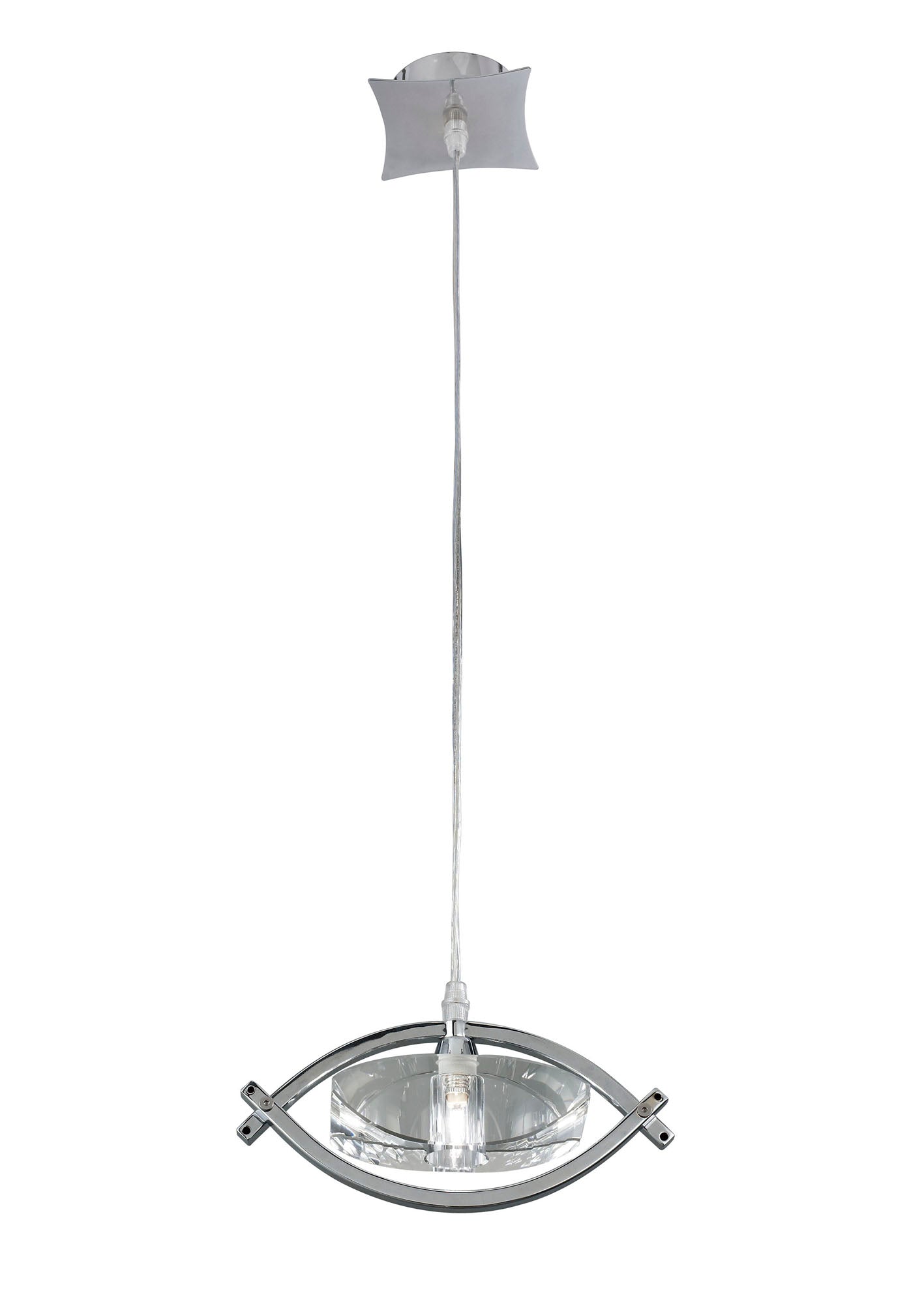 Kromo Pendant 1 Light G9, Polished Chrome by Mantra