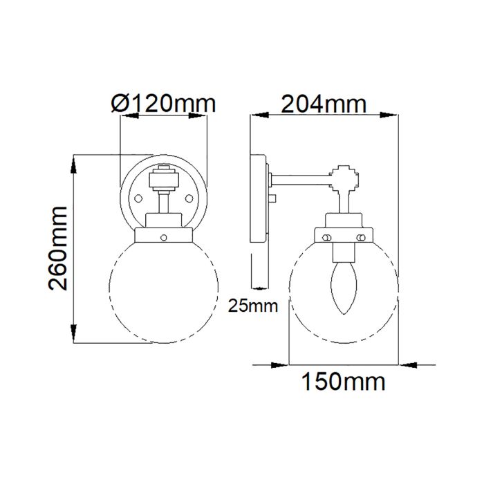 Kula 1 Light Wall Light - Polished Nickel