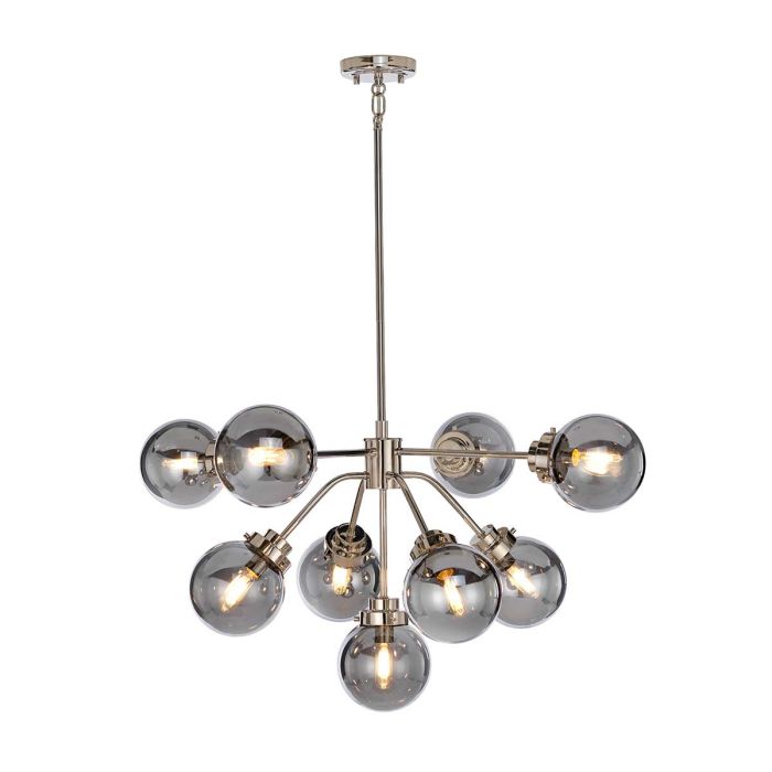 Kula 9 Light Chandelier - Polished Nickel