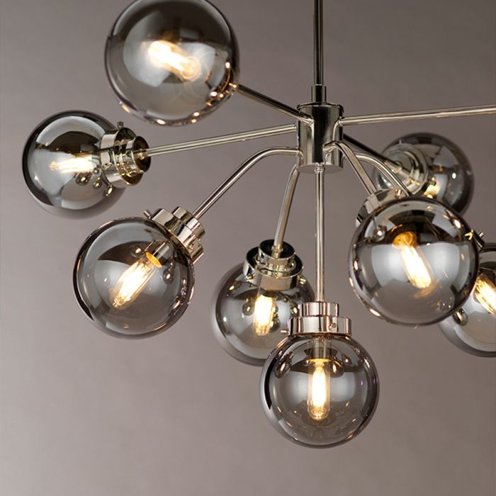 Kula 9 Light Chandelier - Polished Nickel