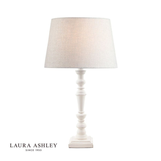 Laura Ashley Tate Wooden Table Lamp Distressed Off White Base Only