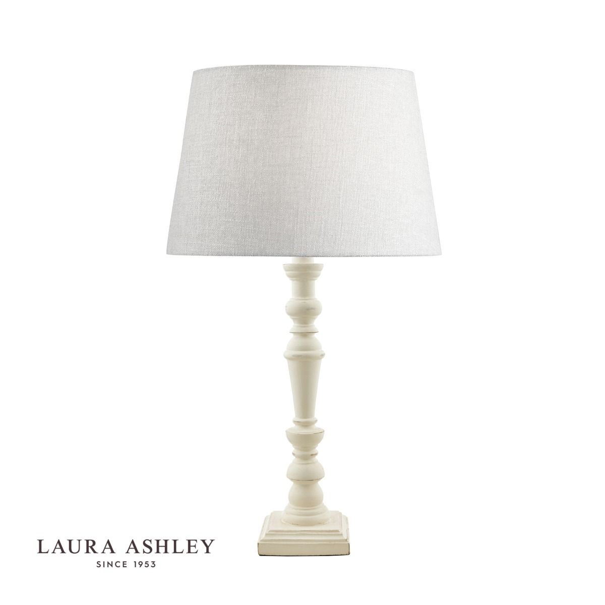 Laura Ashley Tate Wooden Table Lamp Distressed Off White Base Only