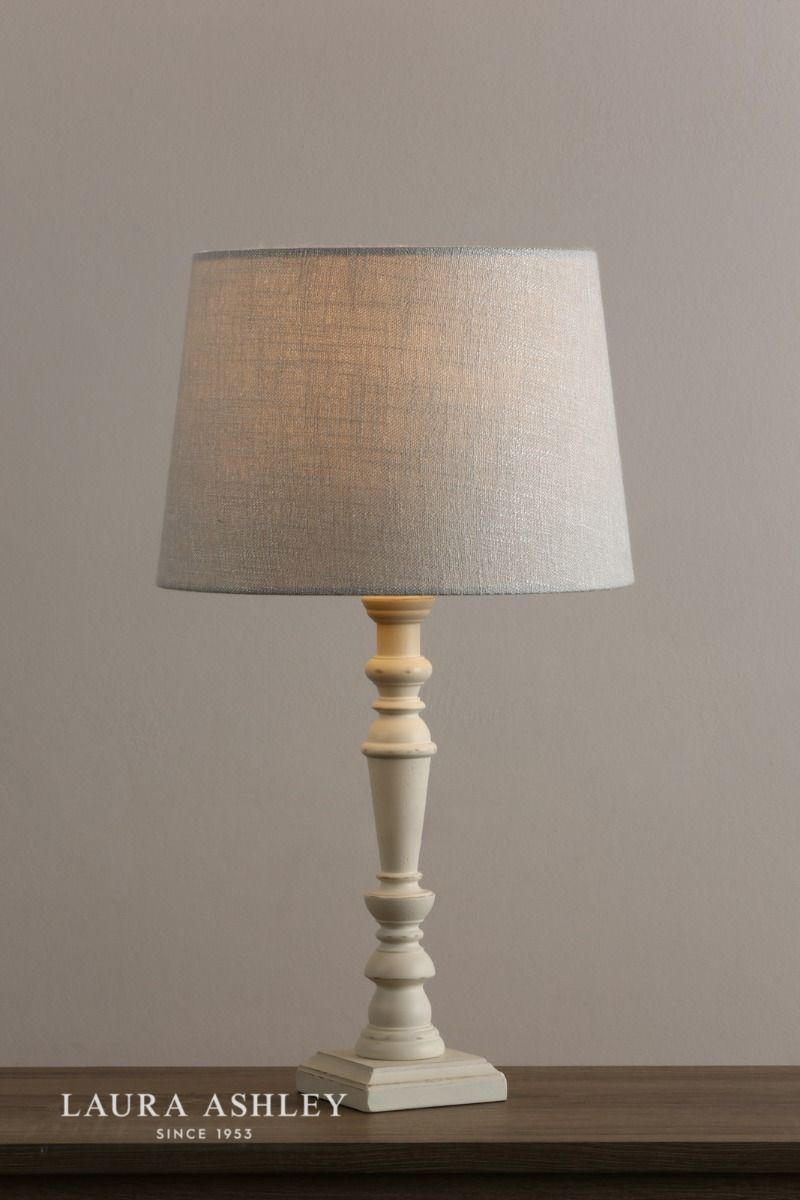 Laura Ashley Tate Wooden Table Lamp Distressed Off White Base Only