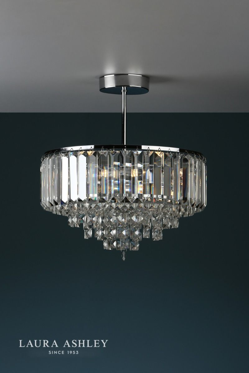 Laura Ashley Vienna 3lt Semi Flush Crystal & Polished Chrome