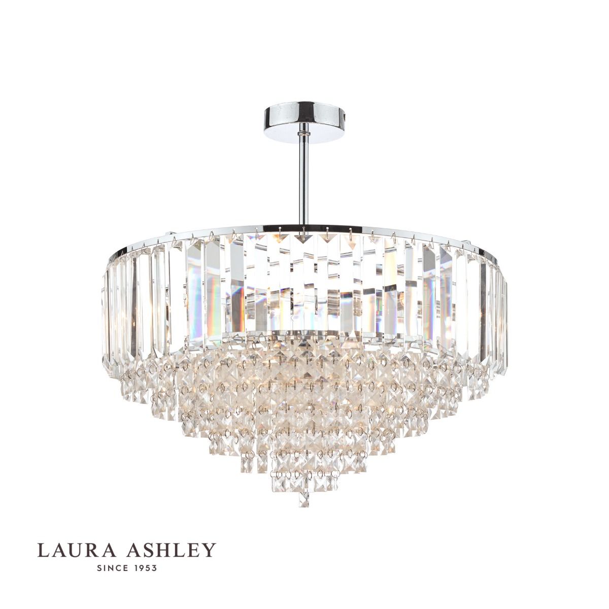 Laura Ashley Vienna 5lt Semi Flush Crystal & Polished Chrome