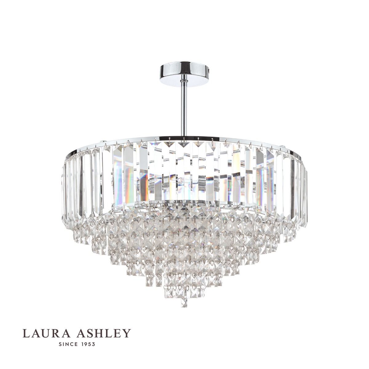 Laura Ashley Vienna 5lt Semi Flush Crystal & Polished Chrome