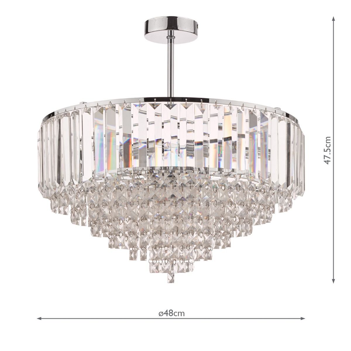 Laura Ashley Vienna 5lt Semi Flush Crystal & Polished Chrome