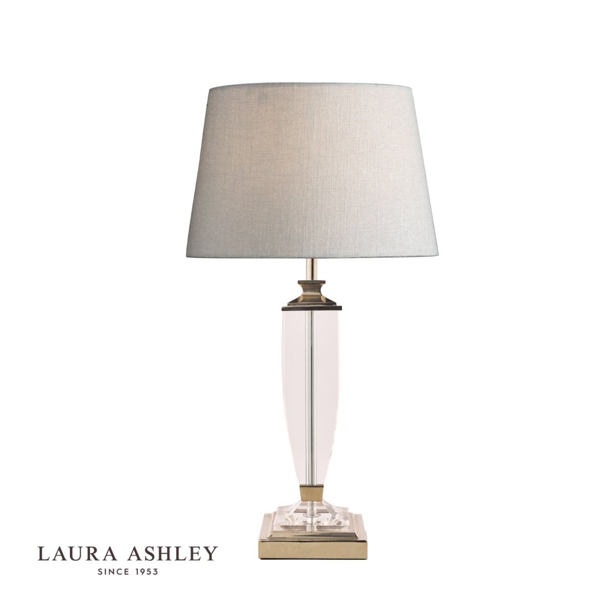 Laura Ashley Carson Medium table Lamp Polished Nickel & Crystal Base Only