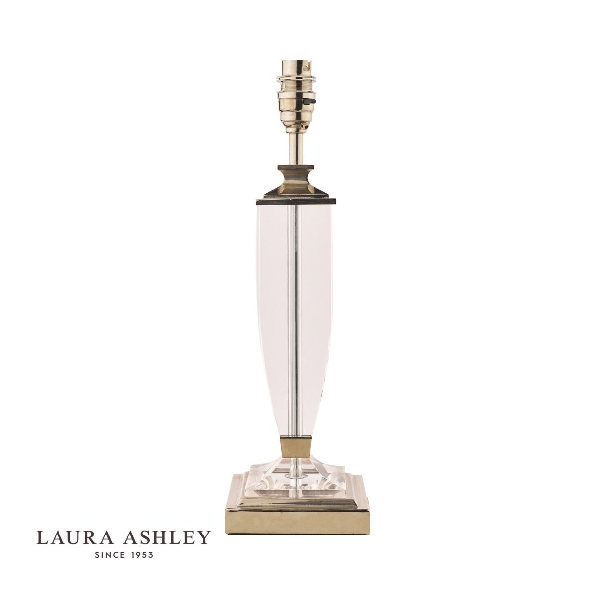 Laura Ashley Carson Medium table Lamp Polished Nickel & Crystal Base Only