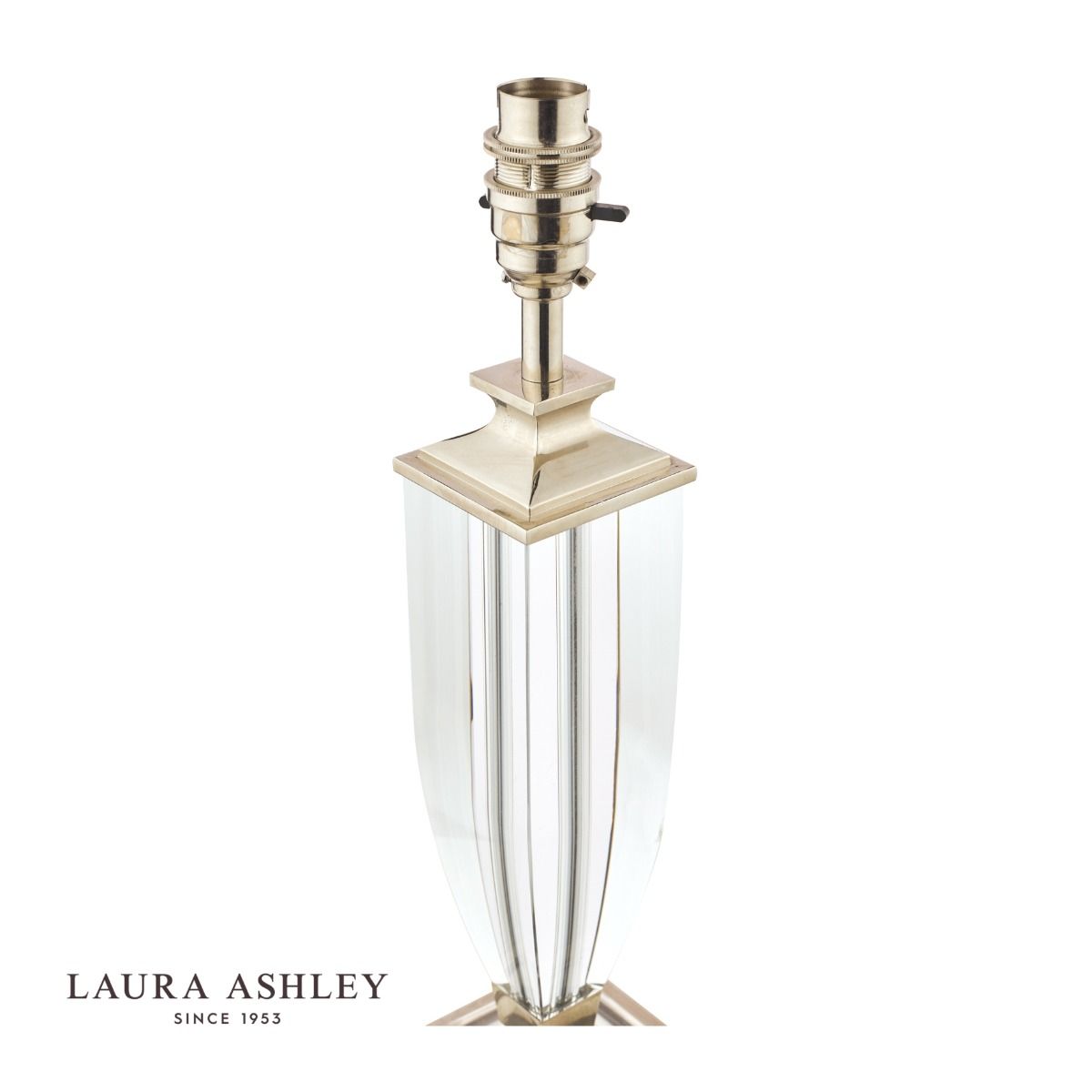 Laura Ashley Carson Medium table Lamp Polished Nickel & Crystal Base Only