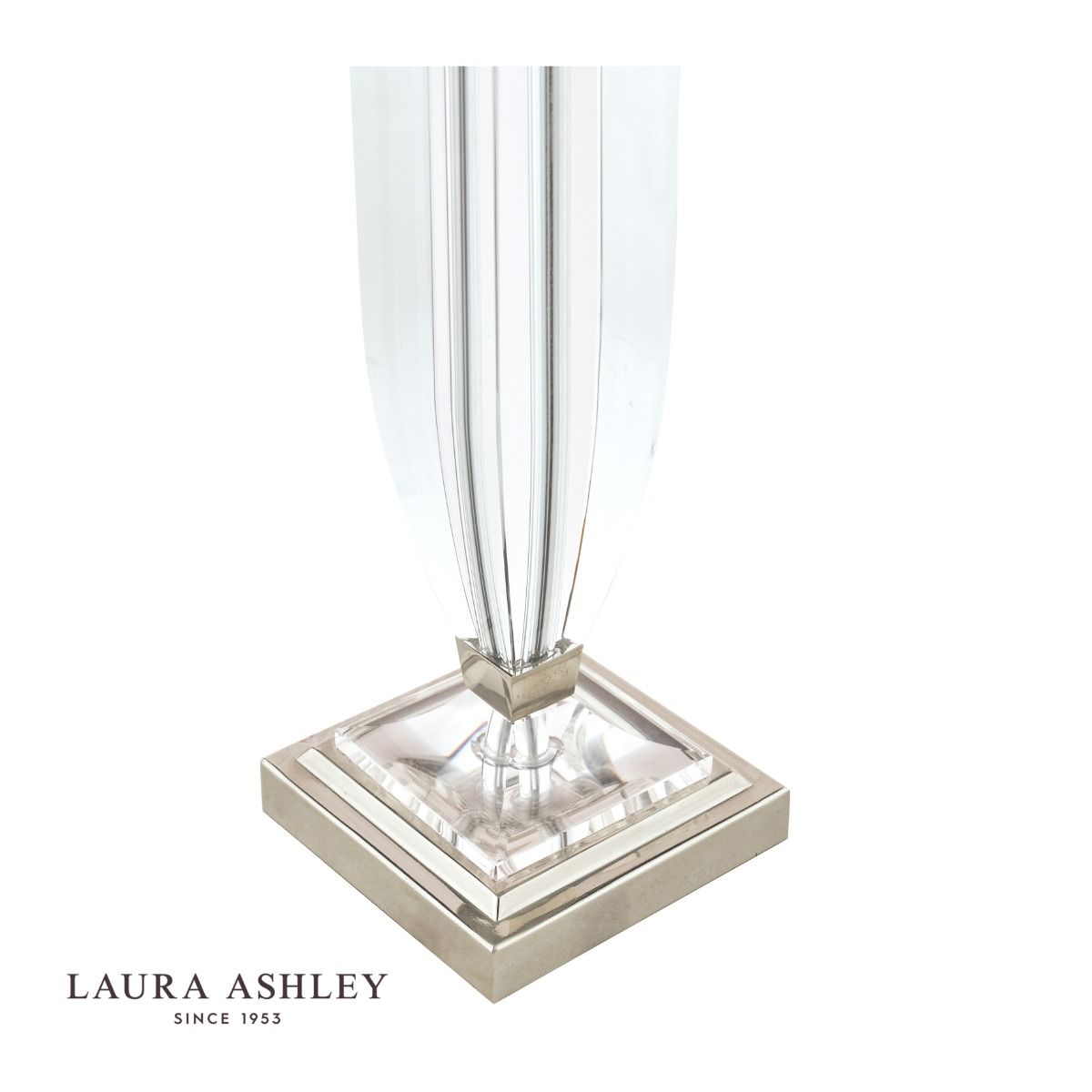 Laura Ashley Carson Medium table Lamp Polished Nickel & Crystal Base Only