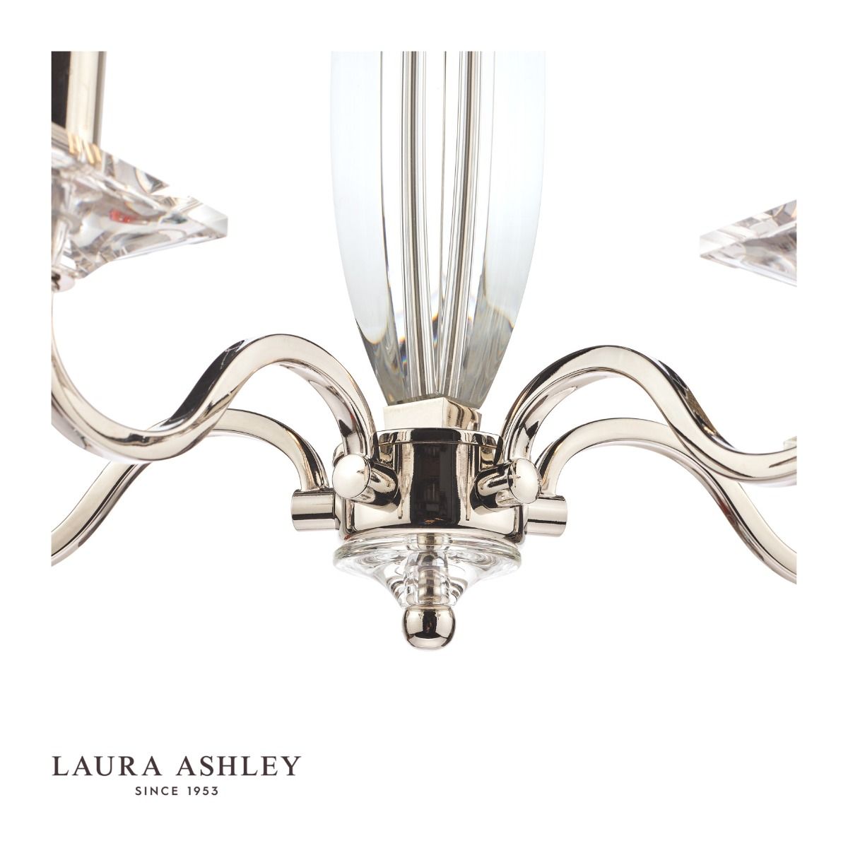 Laura Ashley Carson 5lt Chandelier Cut Glass & Polished Nickel