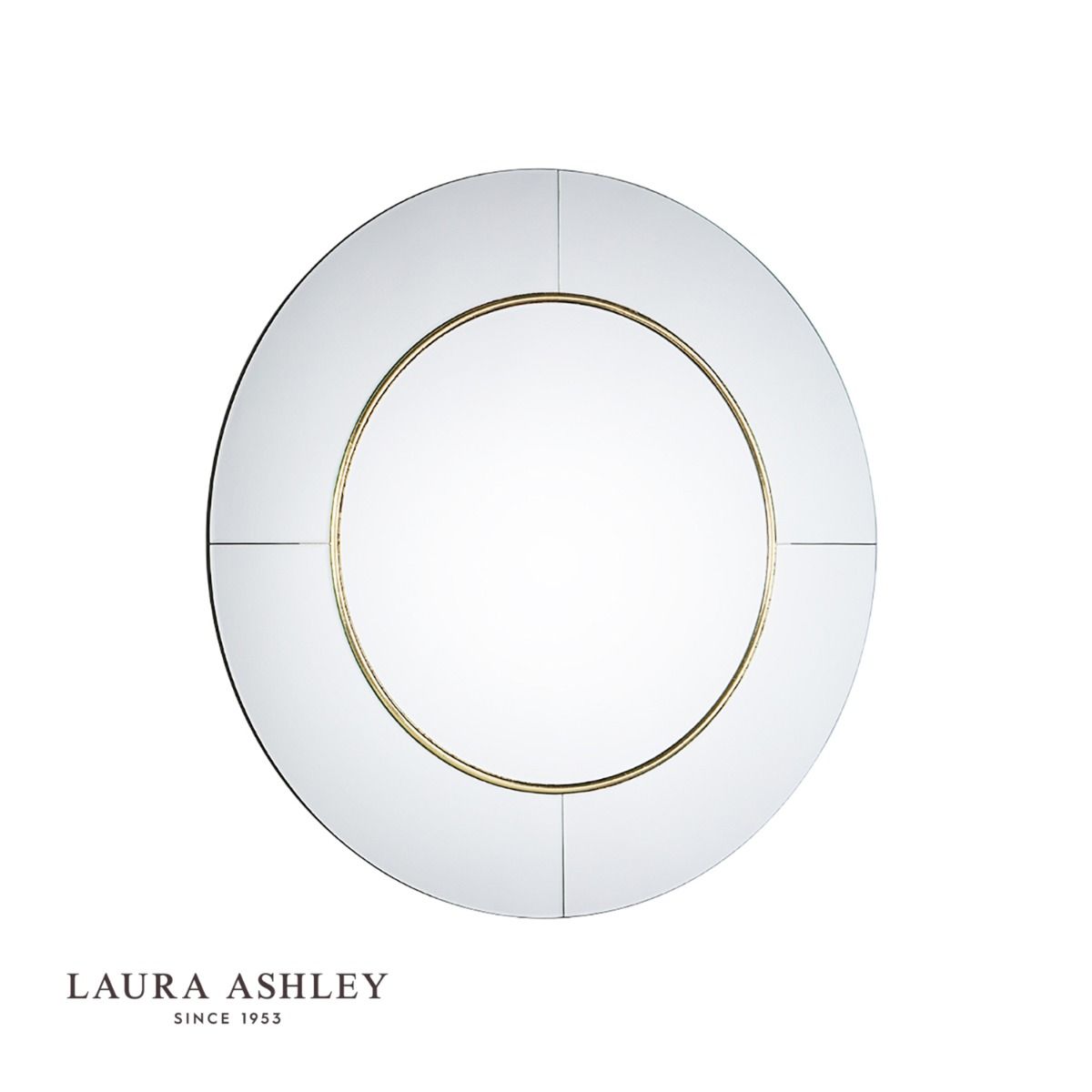 Laura Ashley Maya Round Mirror Mottled GoldDetail 90cm