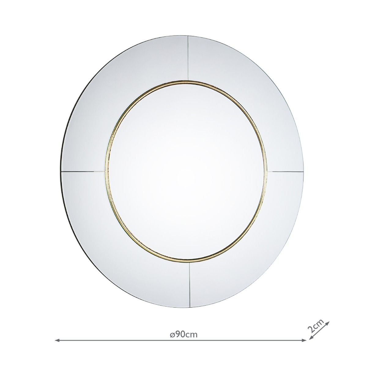 Laura Ashley Maya Round Mirror Mottled GoldDetail 90cm