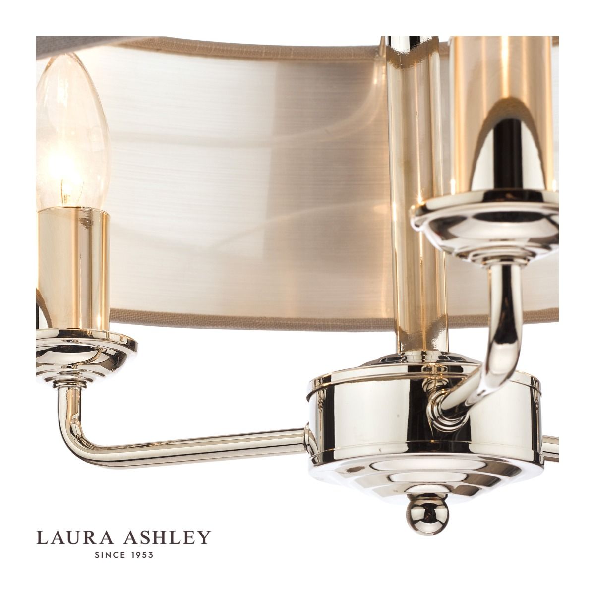 Laura Ashley Sorrento 3 Light Pendant Polished Nickel With Charcoal Shade