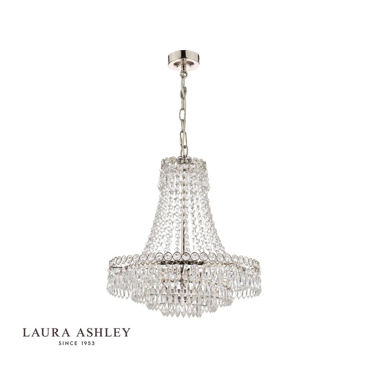 Laura Ashley Enid 5lt Chandelier Polished Nickel & Cut Glass