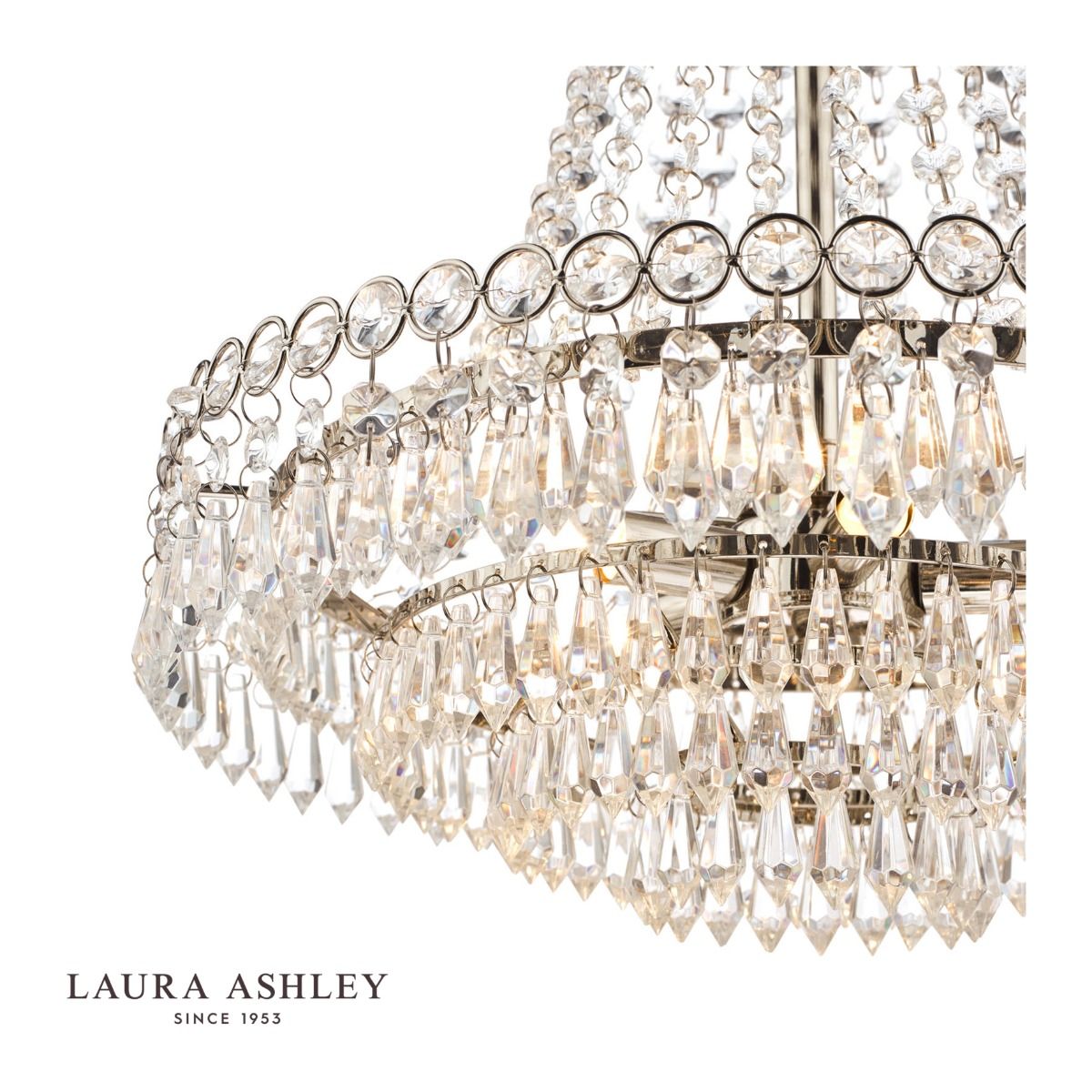 Laura Ashley Enid 5lt Chandelier Polished Nickel & Cut Glass