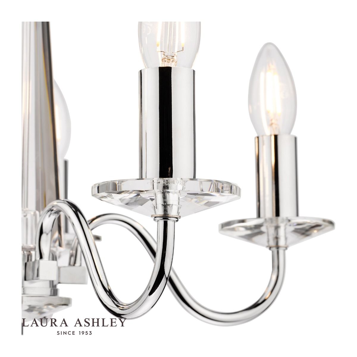 Laura Ashley Blake 5lt Chandelier Cut Glass & Polished Chrome