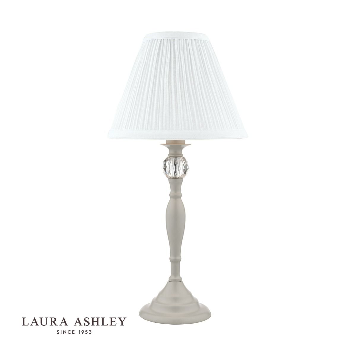 Laura Ashley Ellis Table Lamp Grey With Grey Shade