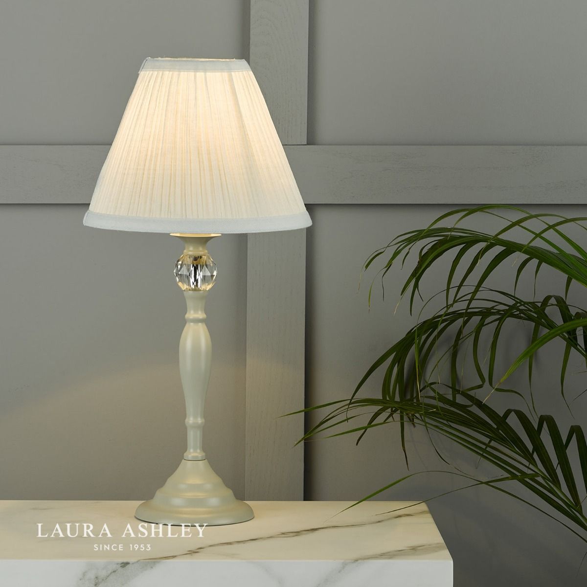Laura Ashley Ellis Table Lamp Grey With Grey Shade