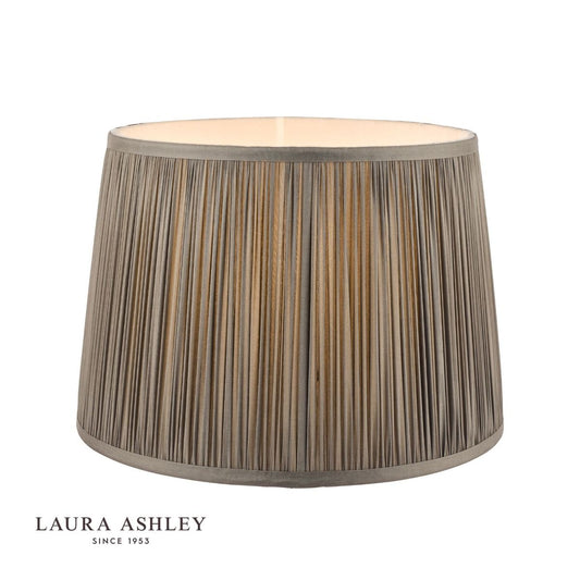 Laura Ashley Hemsley Pleated Silk Empire Drum Shade Grey 30cm/12 inch