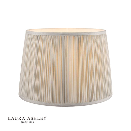 Laura Ashley Hemsley Pleated Silk Empire Drum Shade Silver 30cm/12 inch