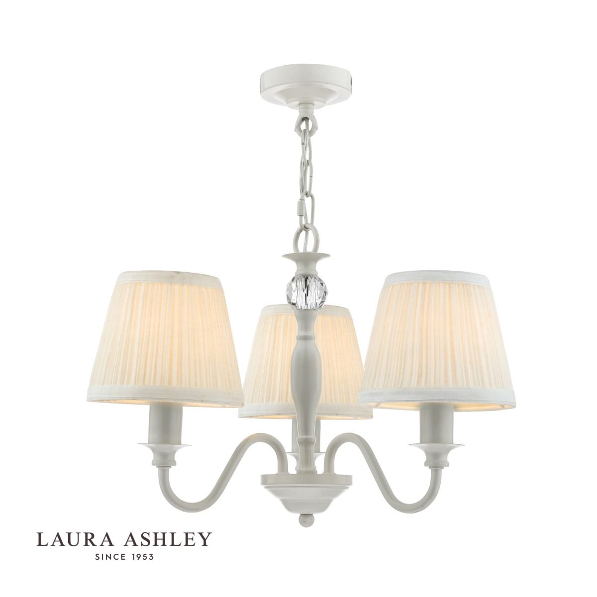 Laura Ashley Ellis 3lt Pendant Grey with Shades