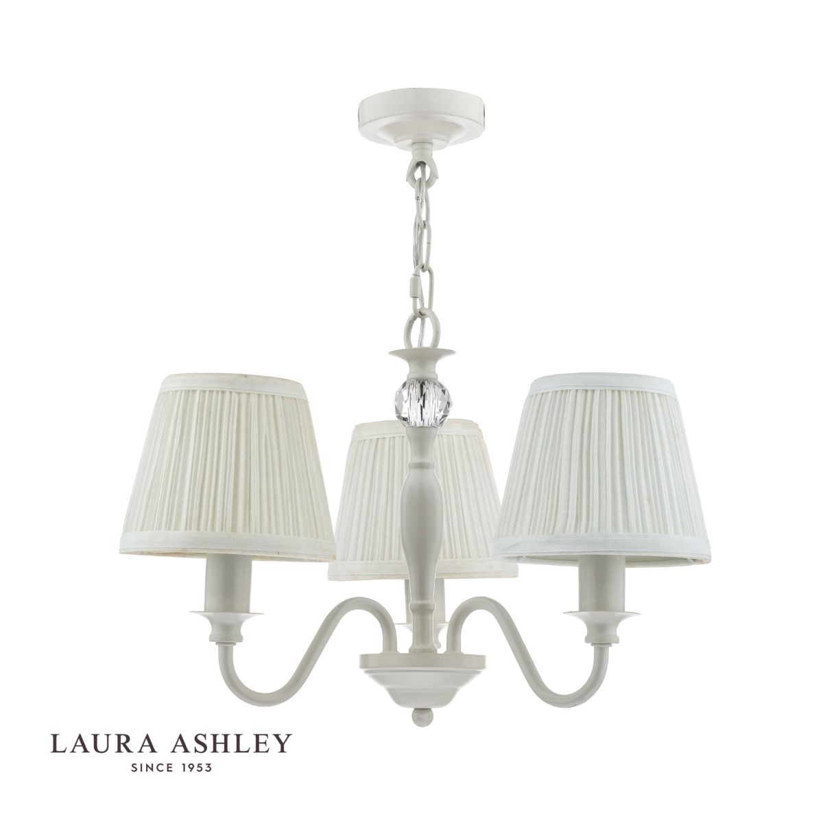 Laura Ashley Ellis 3lt Pendant Grey with Shades