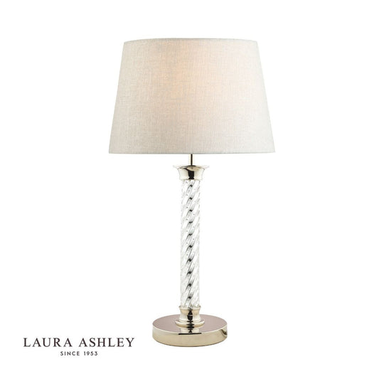 Laura Ashley Louis Table Lamp Twisted Glass Polished Nickel Base Only