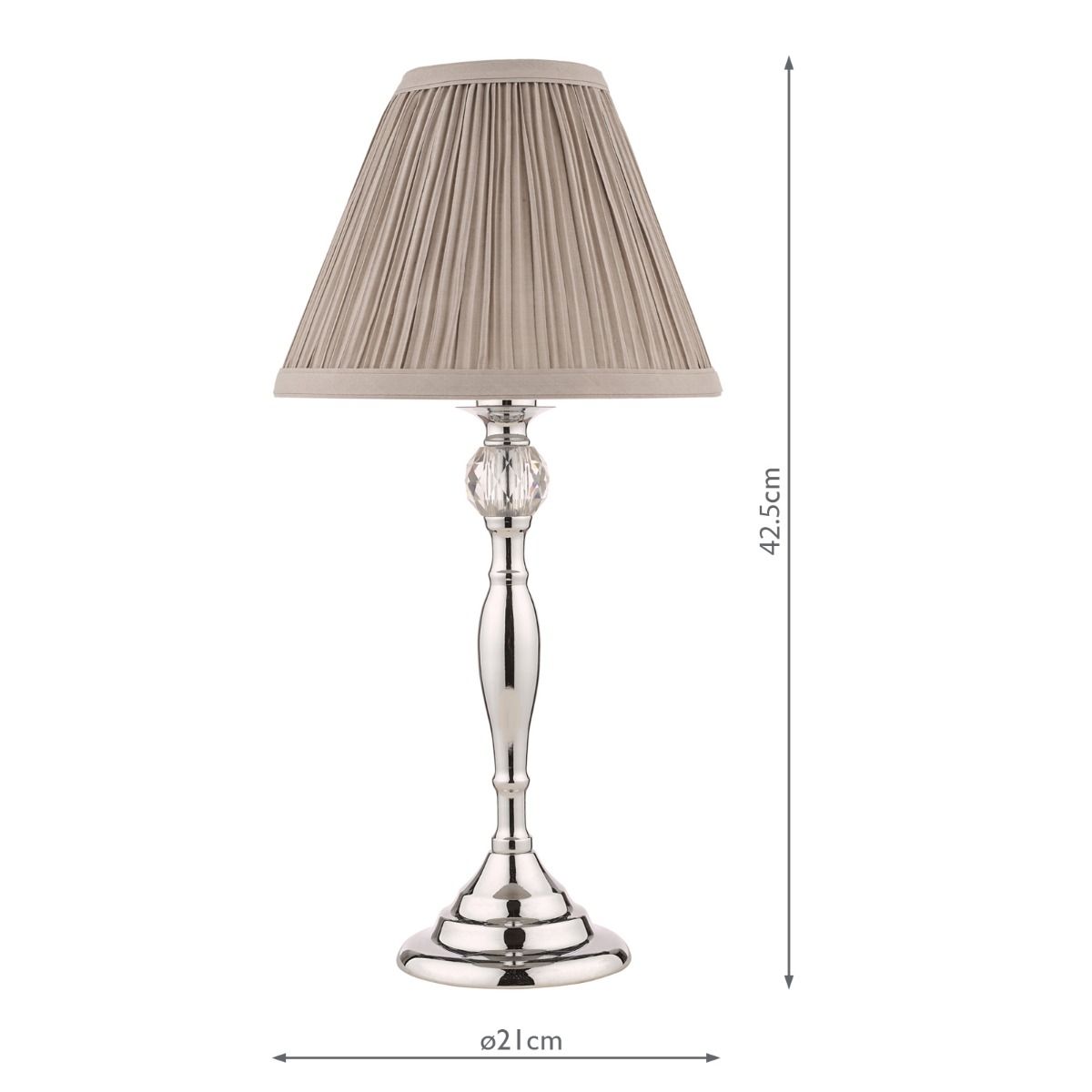 Laura Ashley Ellis Table Lamp Polished Chrome With Grey Shade