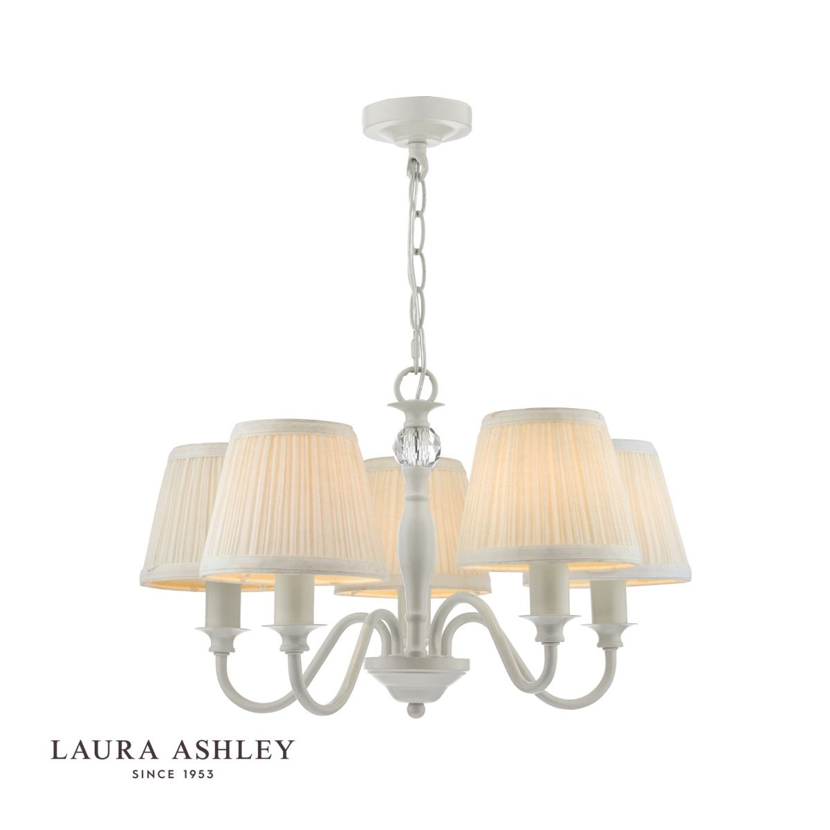 Laura Ashley Ellis 5lt Pendant Grey With Shades