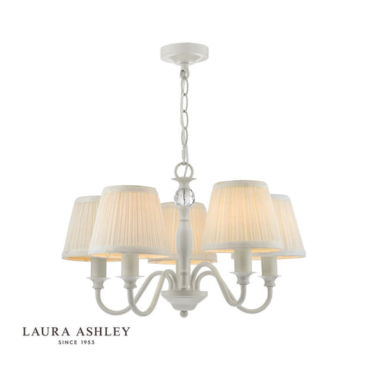 Laura Ashley Ellis 5lt Pendant Grey With Shades