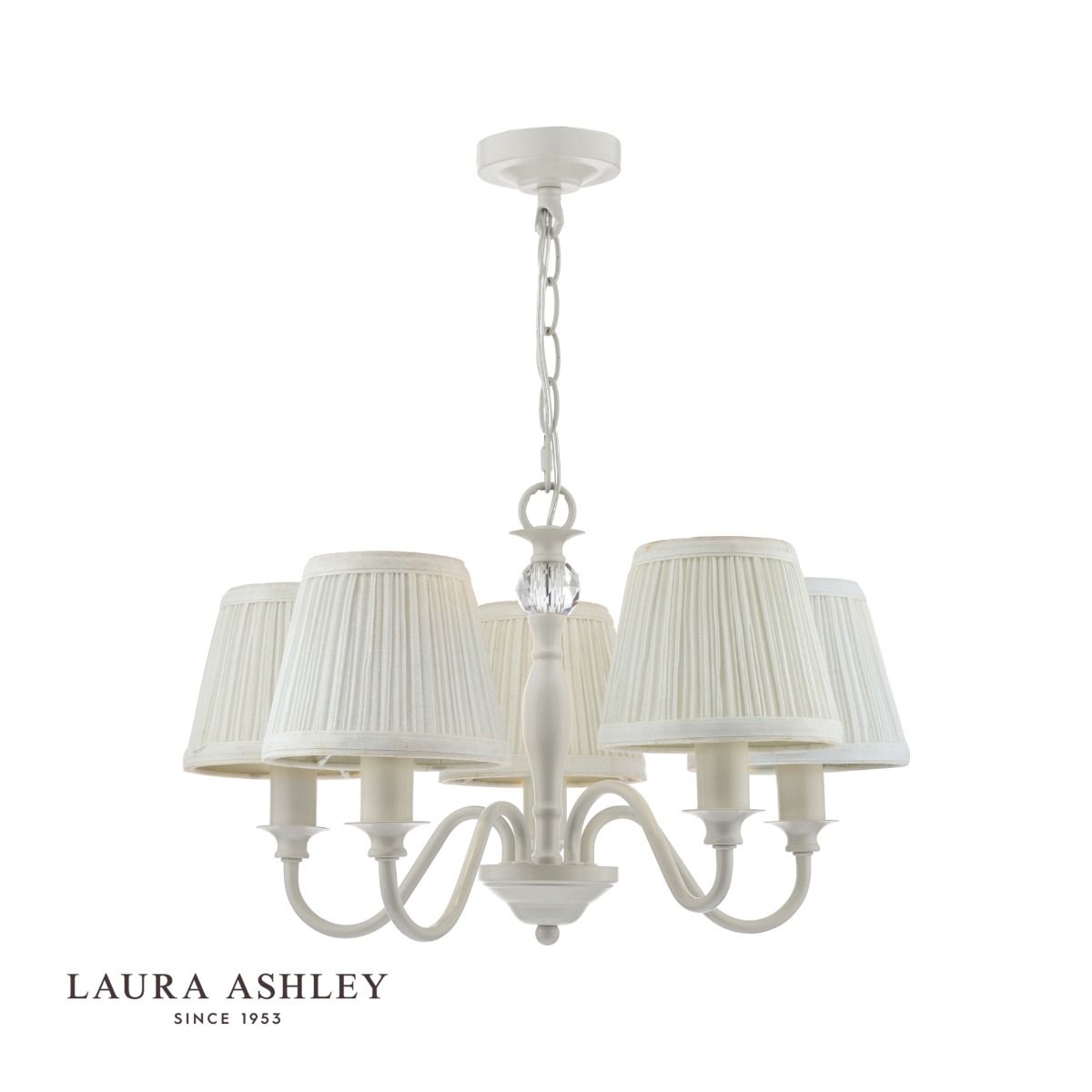 Laura Ashley Ellis 5lt Pendant Grey With Shades