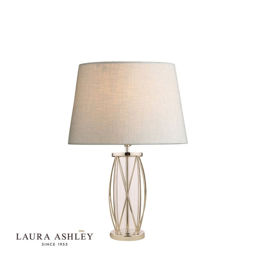 Laura Ashley Beckworth Small Table Lamp Polished Nickel Glass Base Only