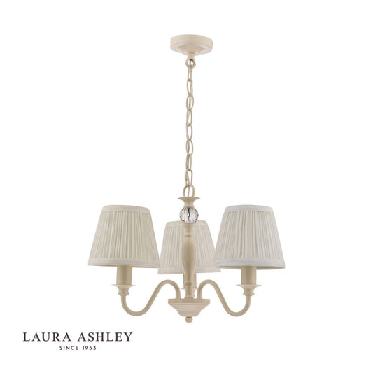 Laura Ashley Ellis 3lt Pendant Ivory With Shades