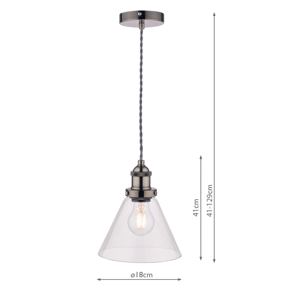 Laura Ashley Isaac Pendant Satin Nickel Glass