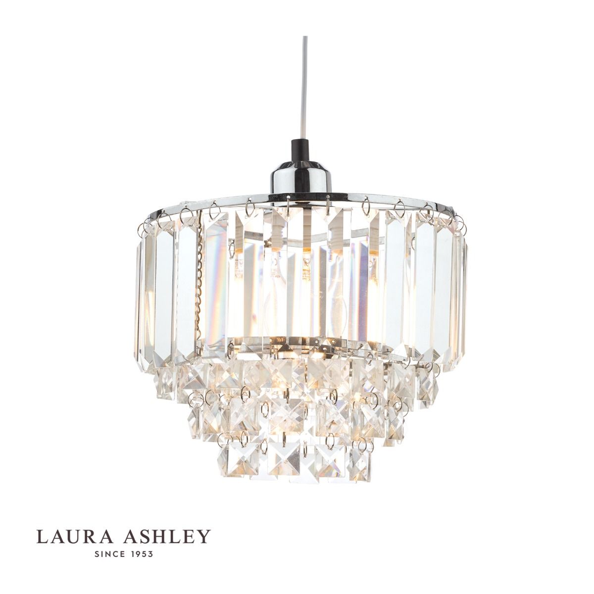 Laura Ashley Vienna Easy Fit Pendant Crystal & Polished Chrome