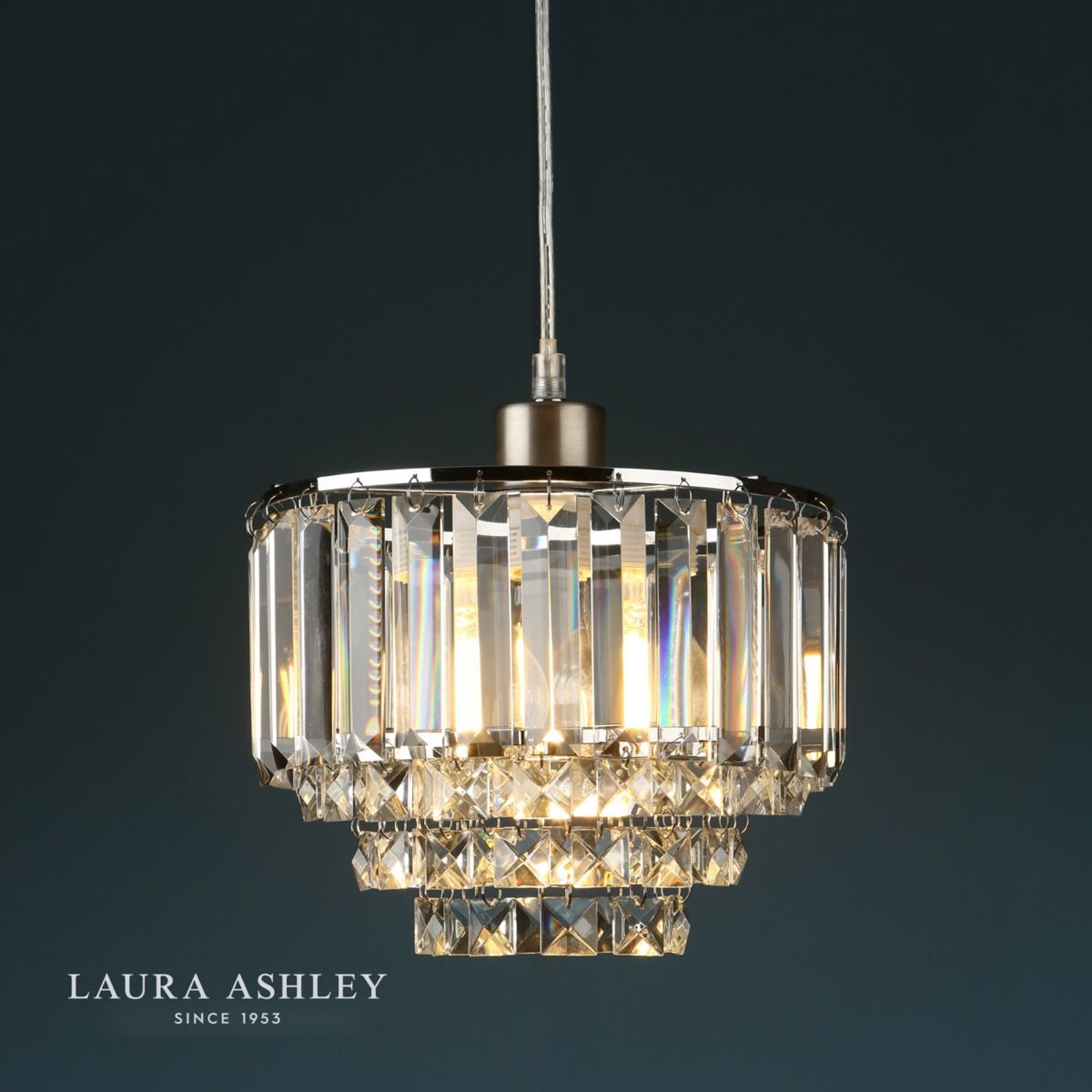 Laura Ashley Vienna Easy Fit Pendant Crystal & Polished Chrome