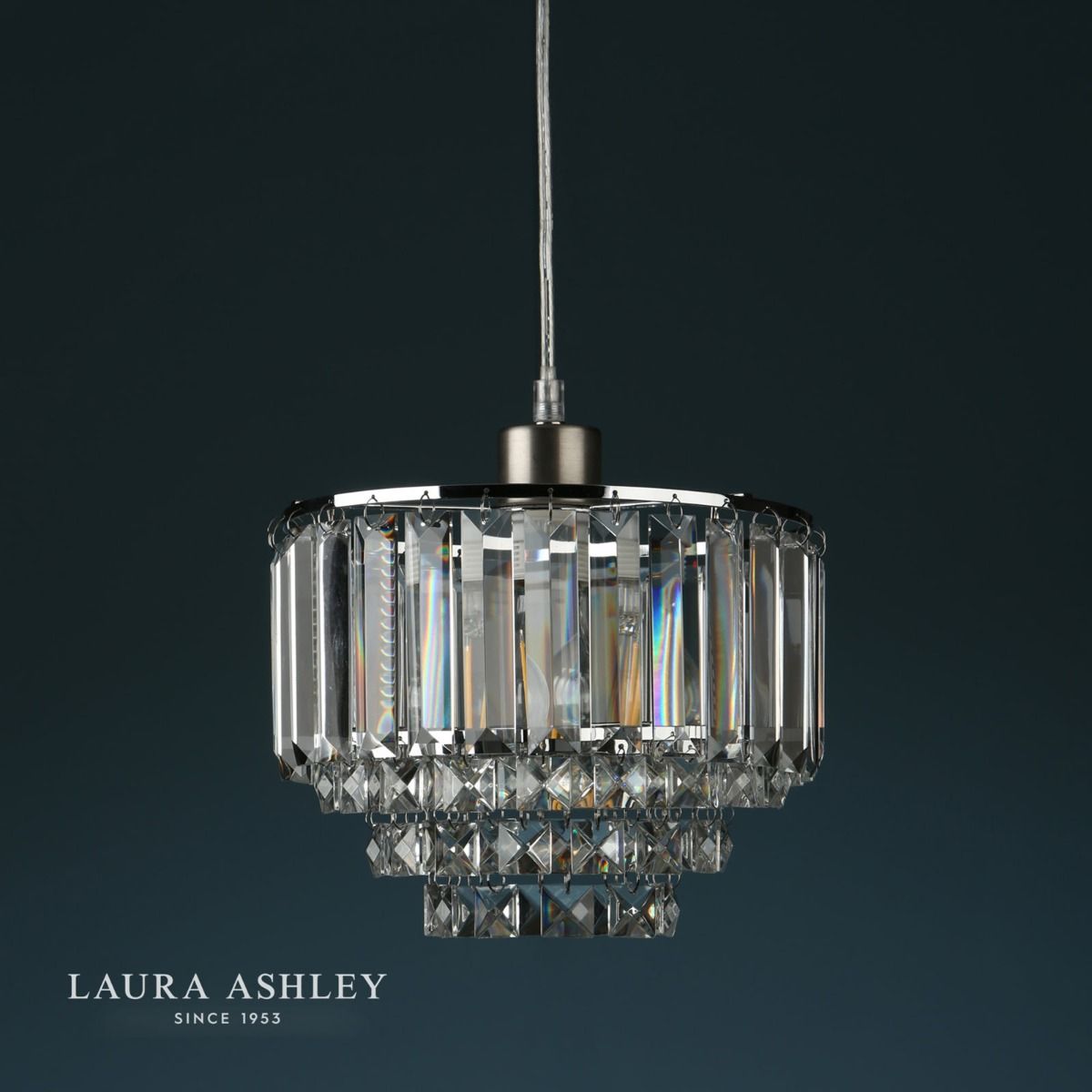 Laura Ashley Vienna Easy Fit Pendant Crystal & Polished Chrome