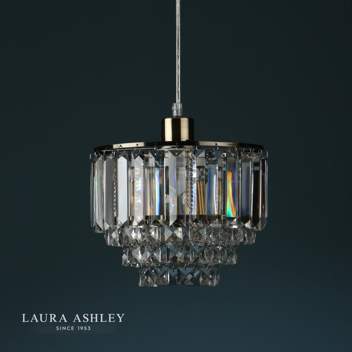 Laura Ashley Vienna Easy Fit Pendant Crystal & Antique Brass