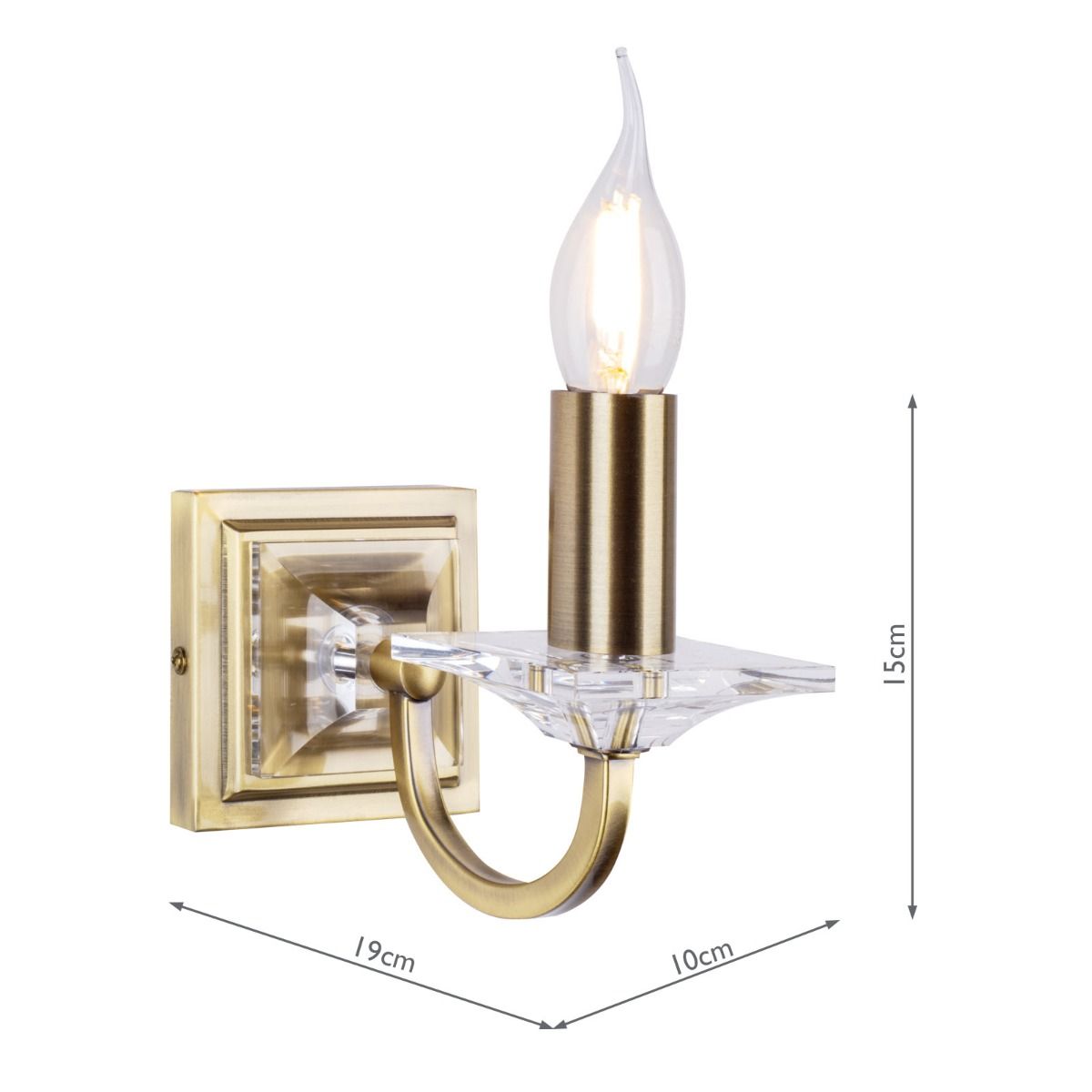 Laura Ashley - Carson Wall Light Antique Brass Glass