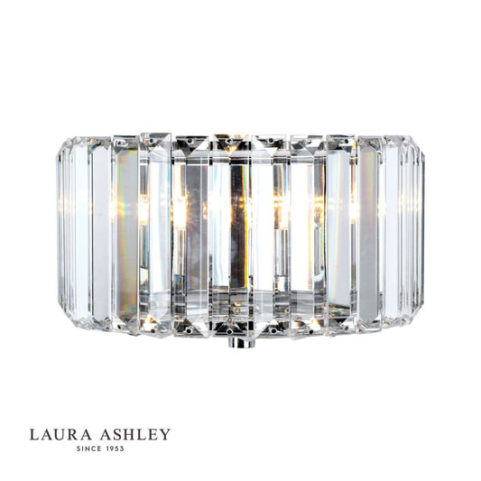 Laura Ashley Fernhurst Wall Light Polished Chrome Glass