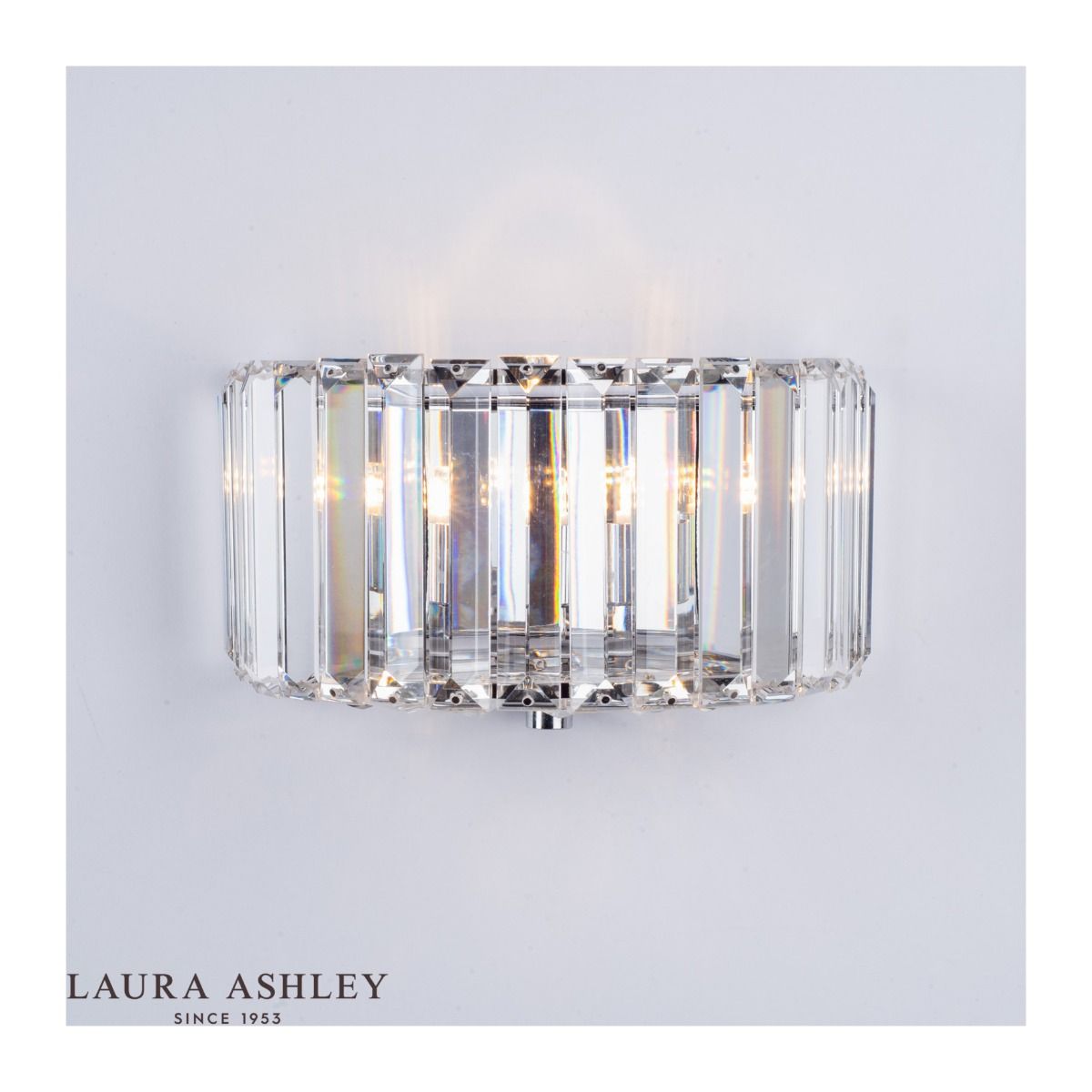 Laura Ashley Fernhurst Wall Light Polished Chrome Glass