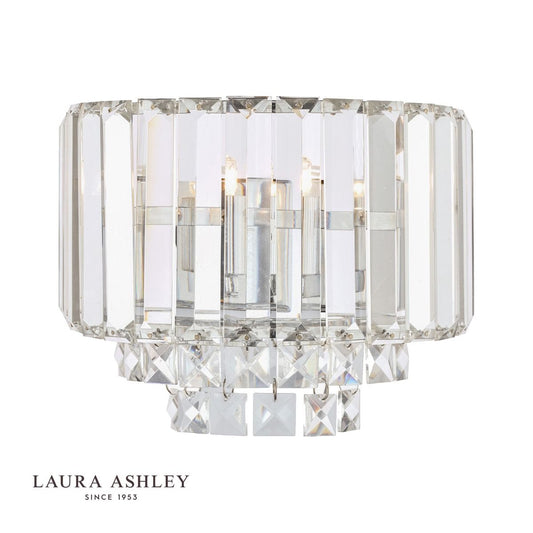 Laura Ashley Vienna Wall Light Polished Chrome Crystal