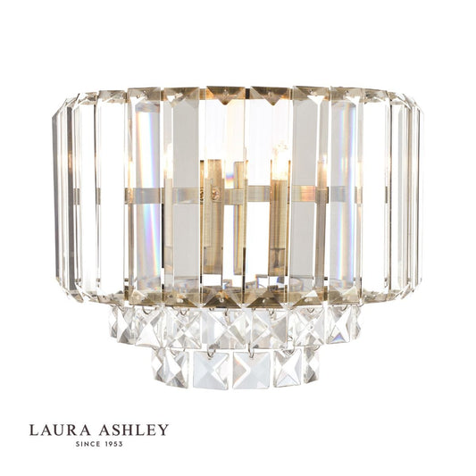 Laura Ashley Vienna Wall Light Antique Brass Crystal