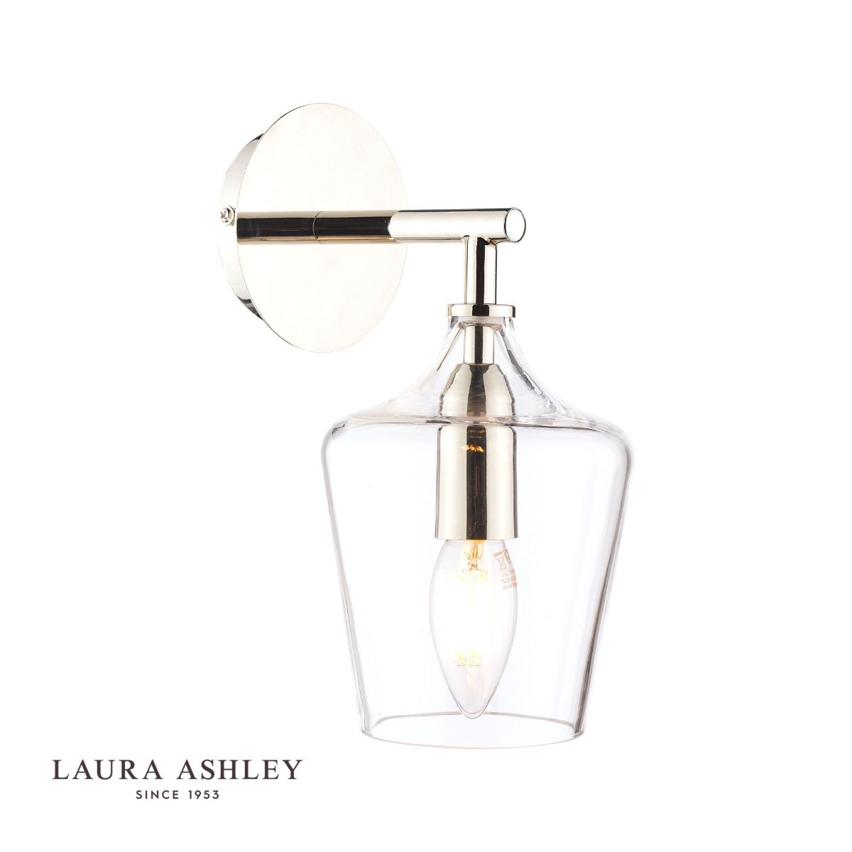 Laura Ashley Ockley Wall Light Polished Chrome & Glass