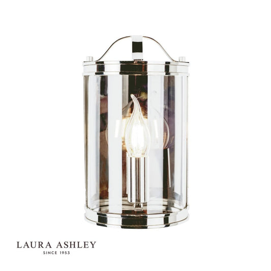 Laura Ashley Harrington Wall Light Polished Nickel Glass