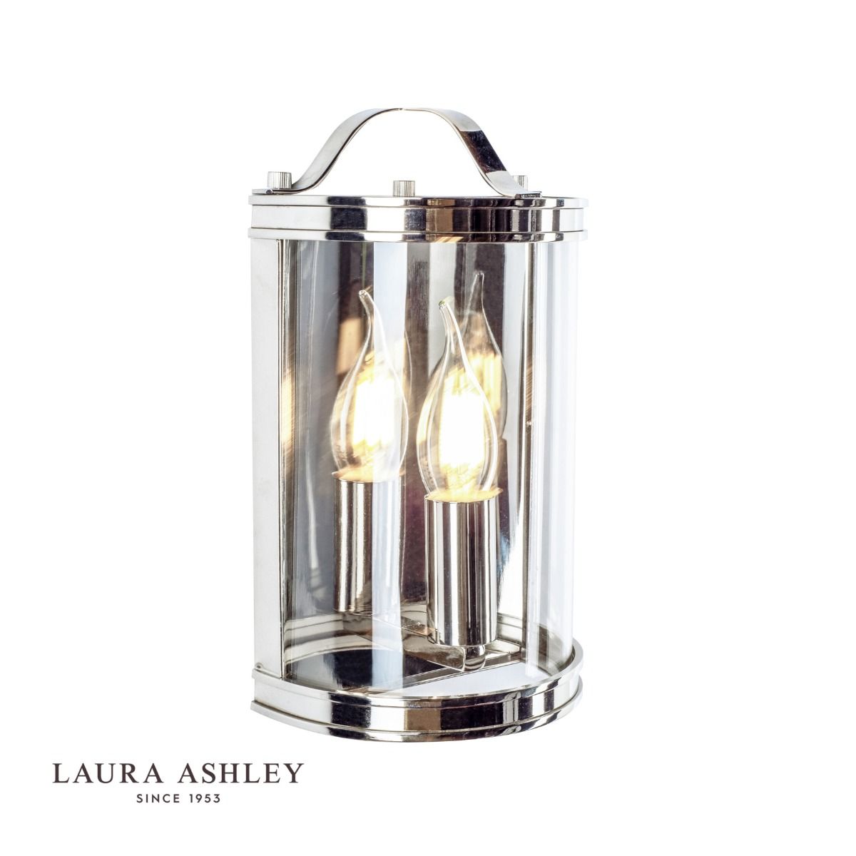 Laura Ashley Harrington Wall Light Polished Nickel Glass